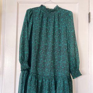 J Crew Green Shift Dress Size M NWT
